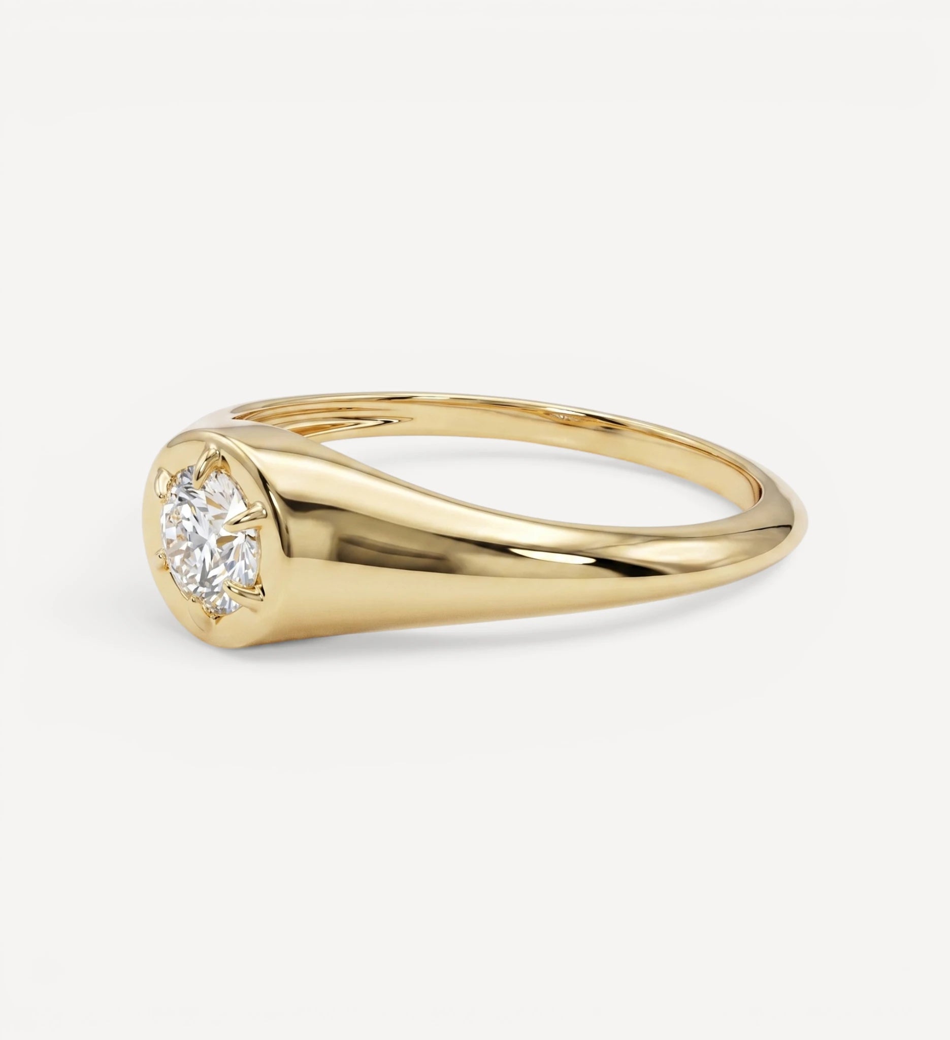 Leon Signet Ring | 0.30ct Oval Diamond
