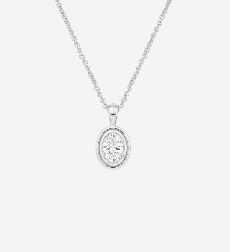 Flow Necklace | Oval Diamond