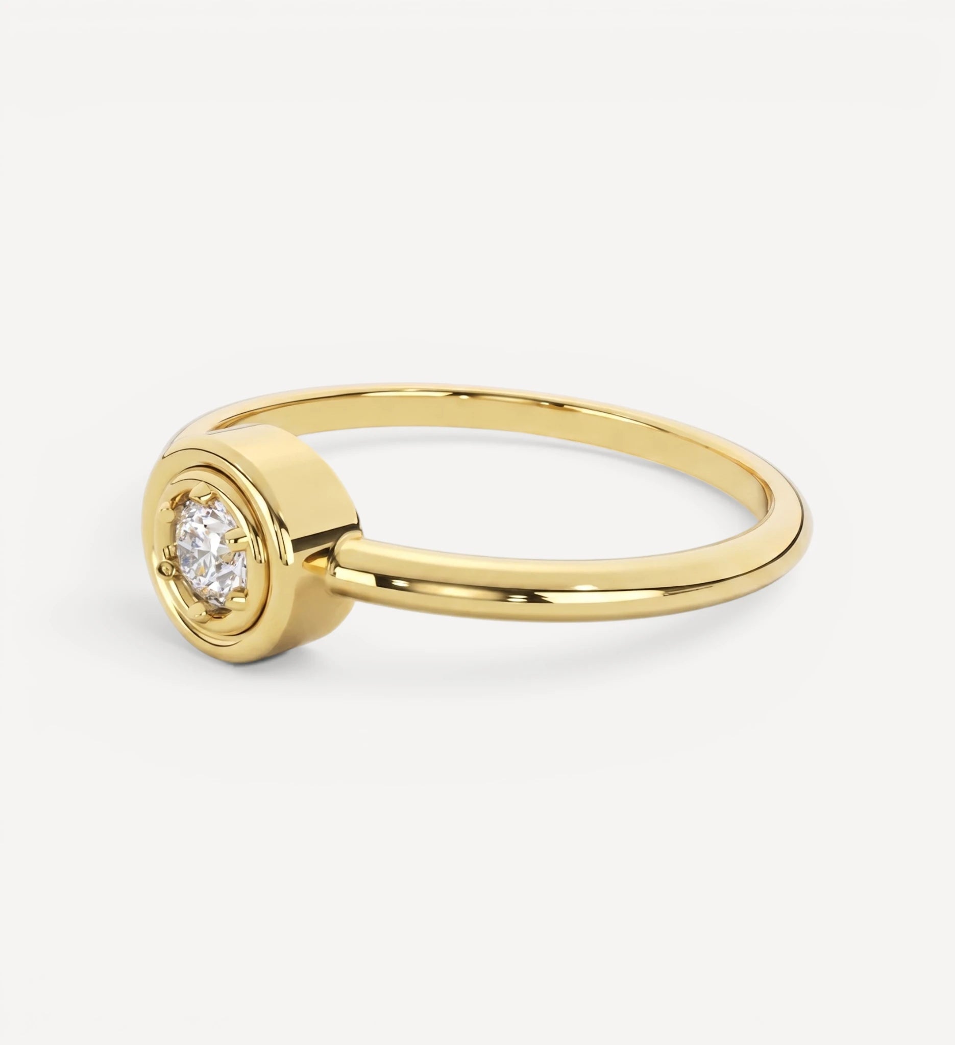 Petite Flow Ring II | Round Diamond