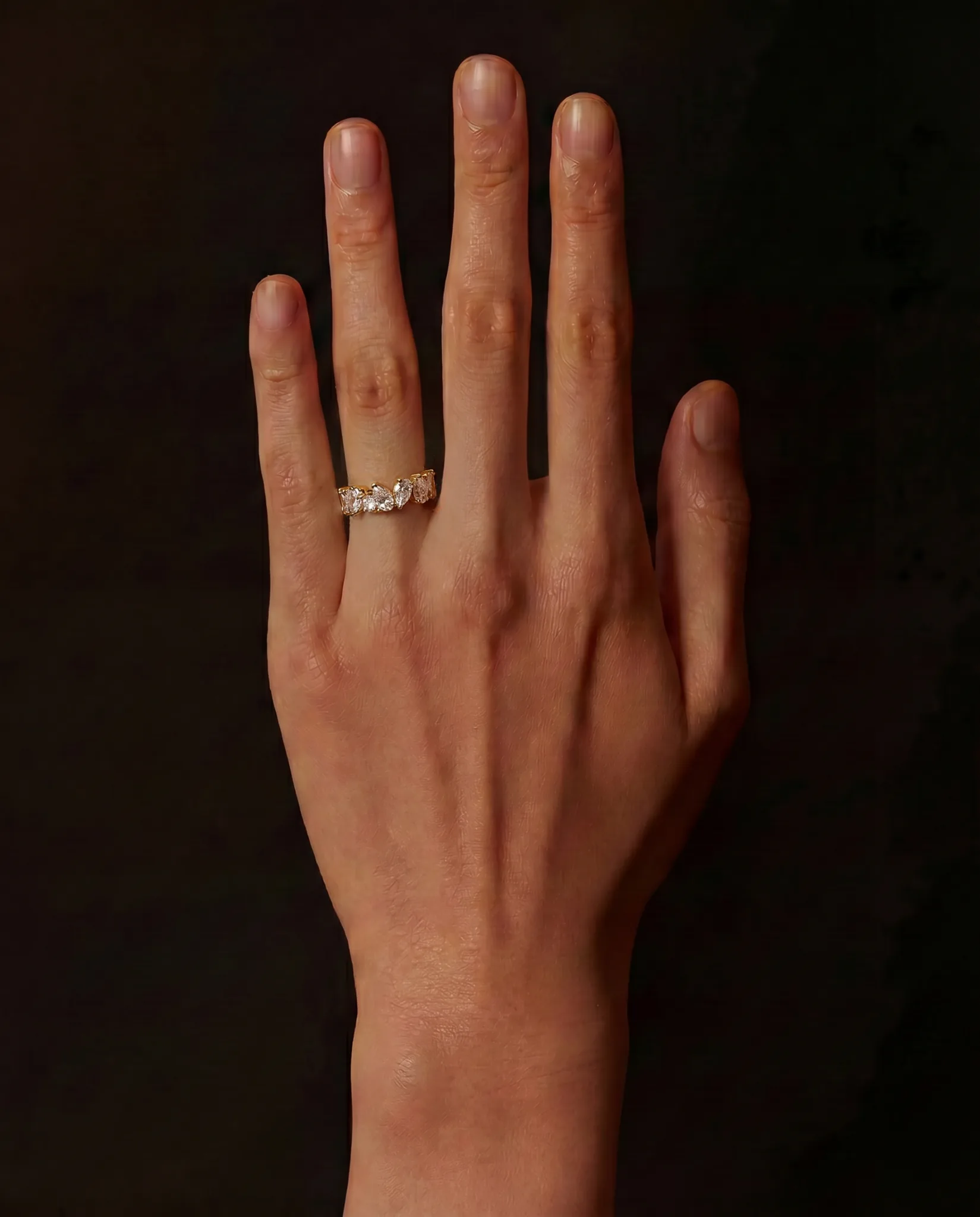 Pear Cluster Eternity ring | diamond