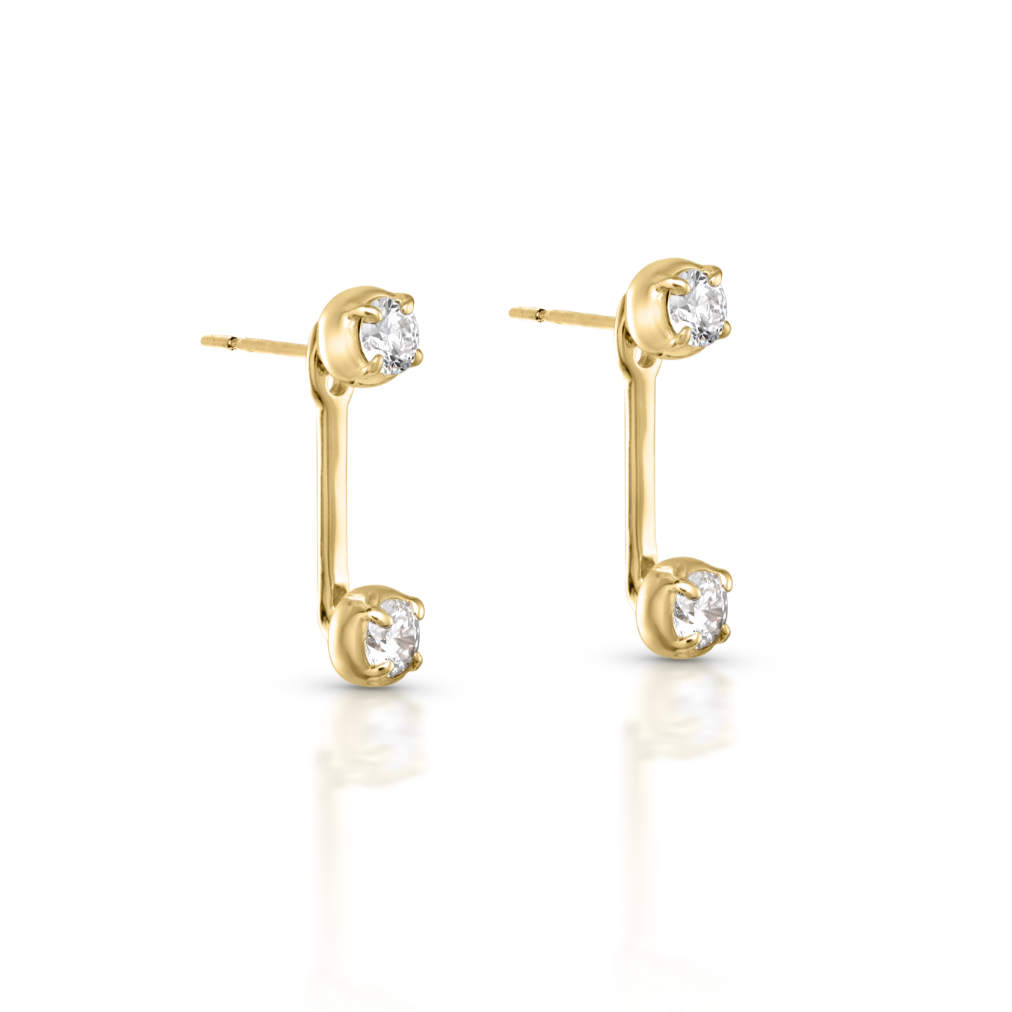 Giulia Diamond Studs II | diamond with jacket