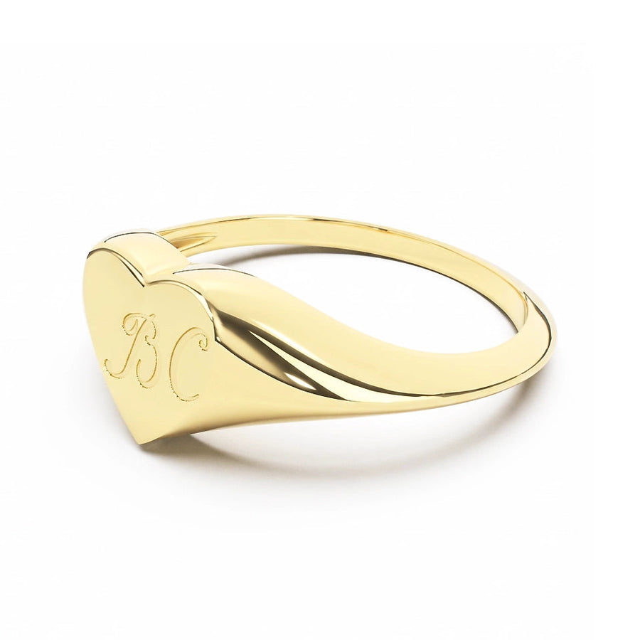 Heart Signet II | Engraved Initial