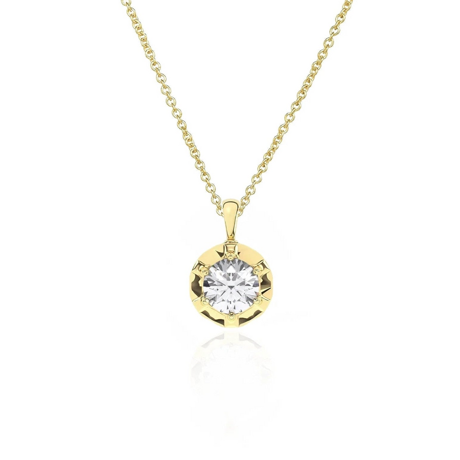 Large Margot Necklace II | Round Diamond
