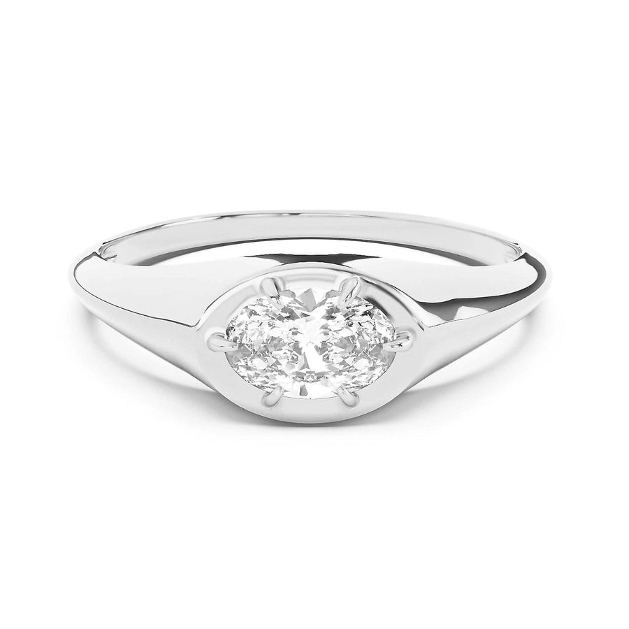 Leon Signet Ring | 0.30ct Oval Diamond