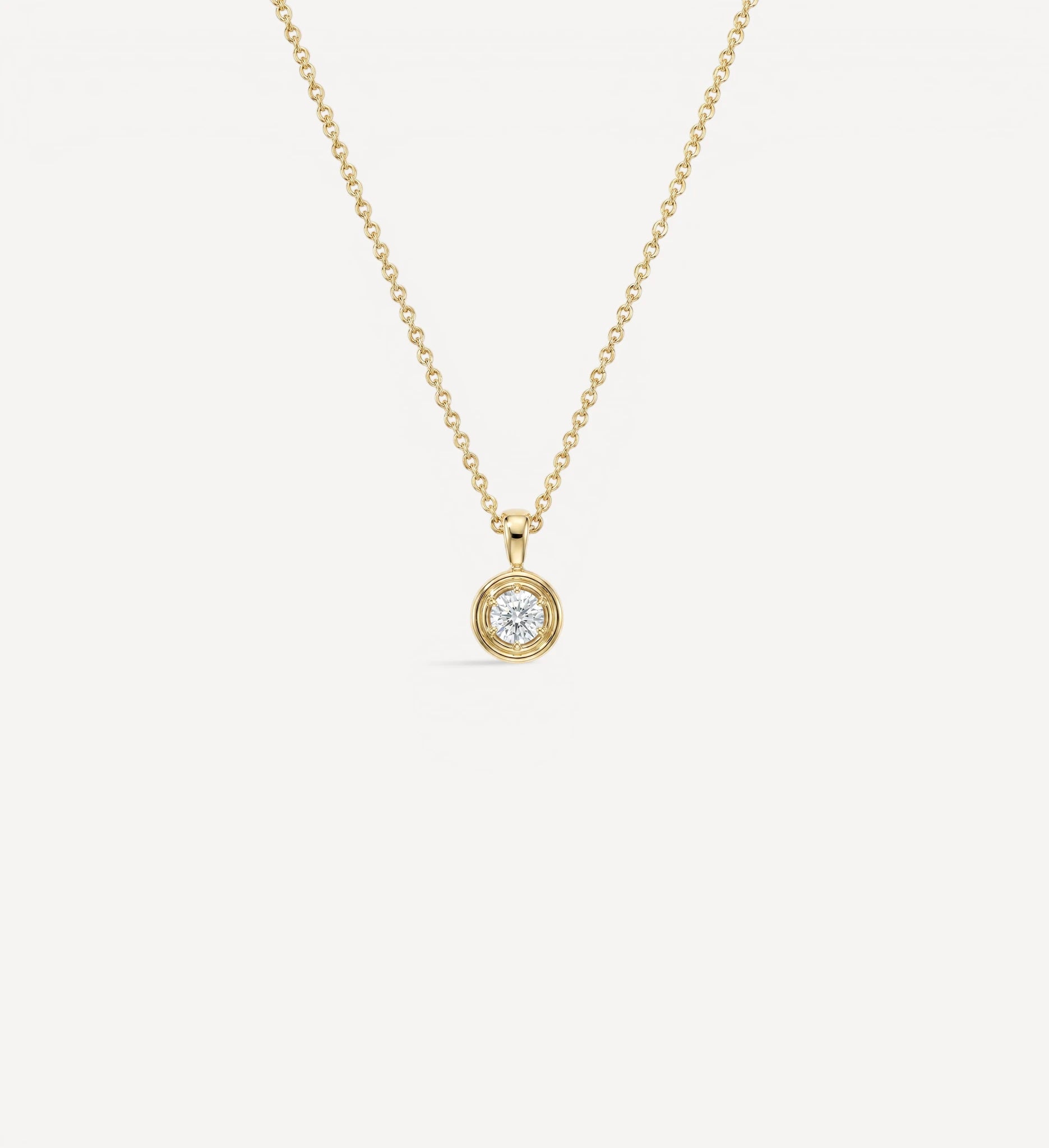 Petite Flow Necklace | Round Diamond