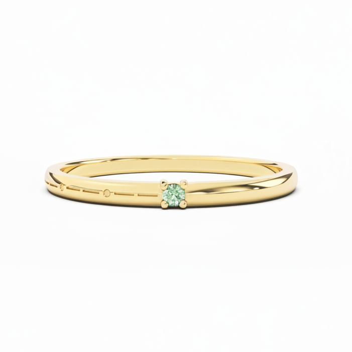 Custom Engraved Morse Code Ring II | One Birthstone