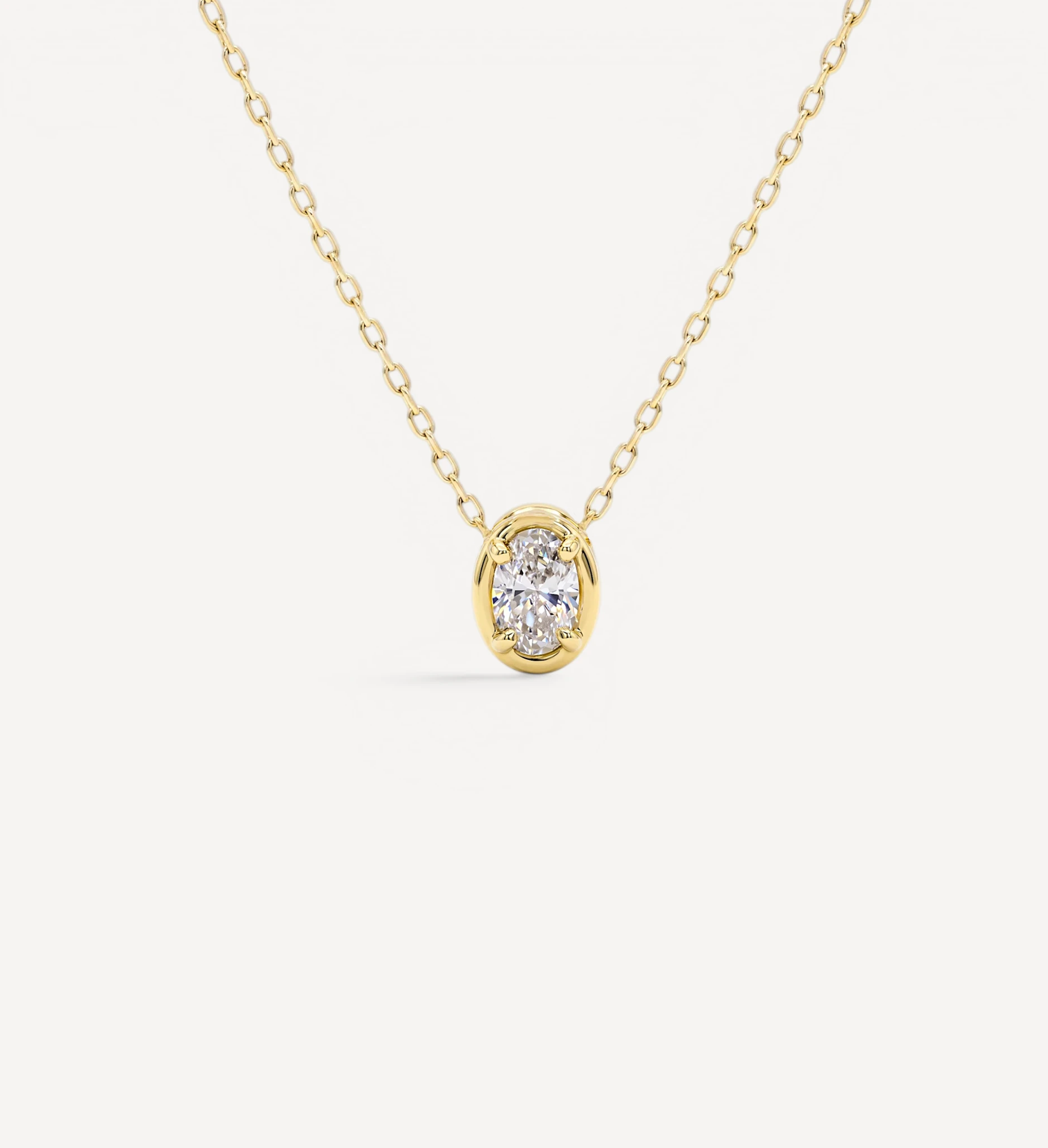 Oval Slider Necklace | Medium Diamond