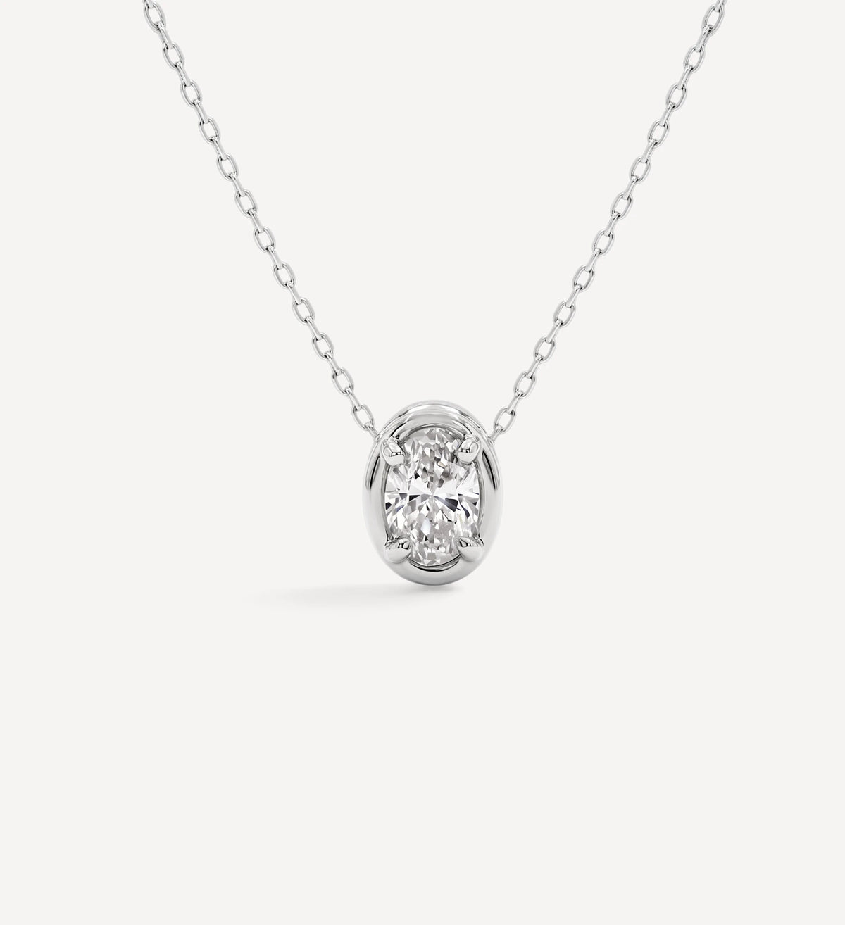 Oval Slider Necklace | Large Diamond