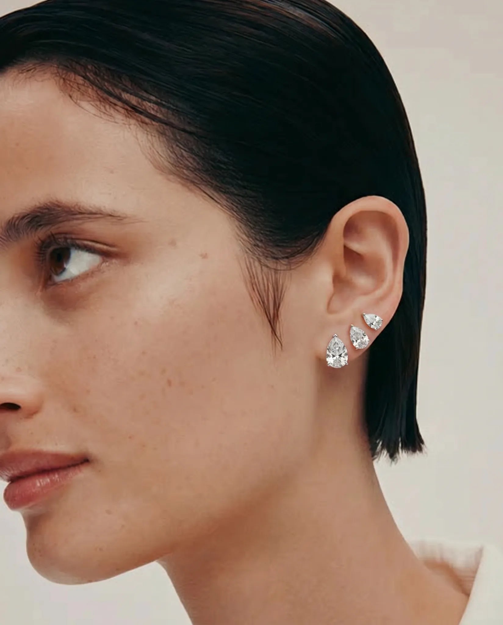 Grace Diamond Studs | Pear