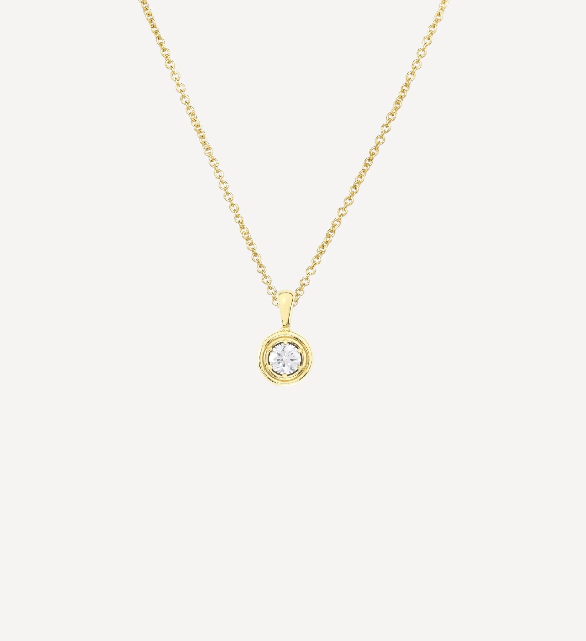 Petite Flow Necklace | Round Diamond