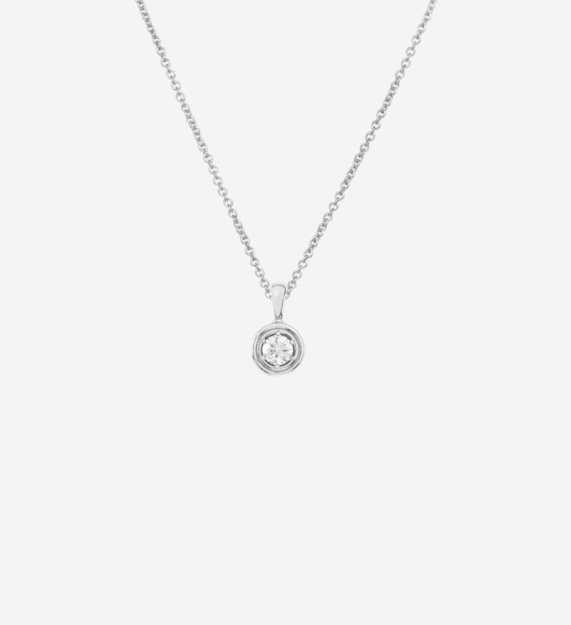 Petite Flow Necklace | Round Diamond