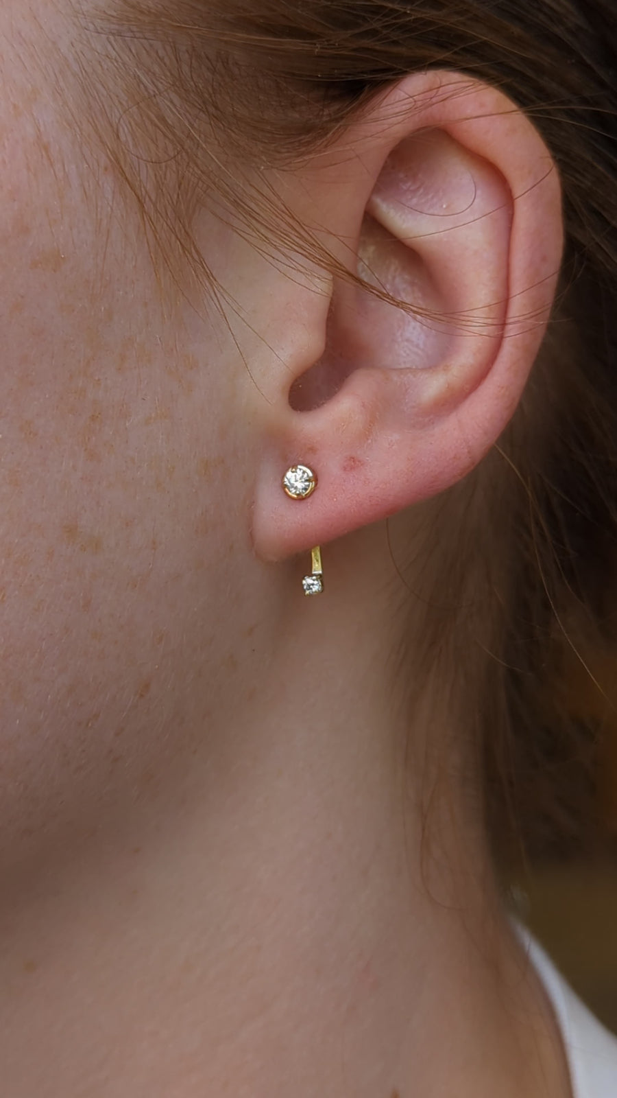 Giulia Diamond Studs II | diamond with jacket