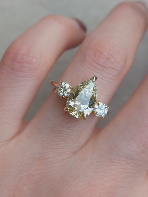 2.95ct Trilogy Pear Diamond Ring | One Of A Kind