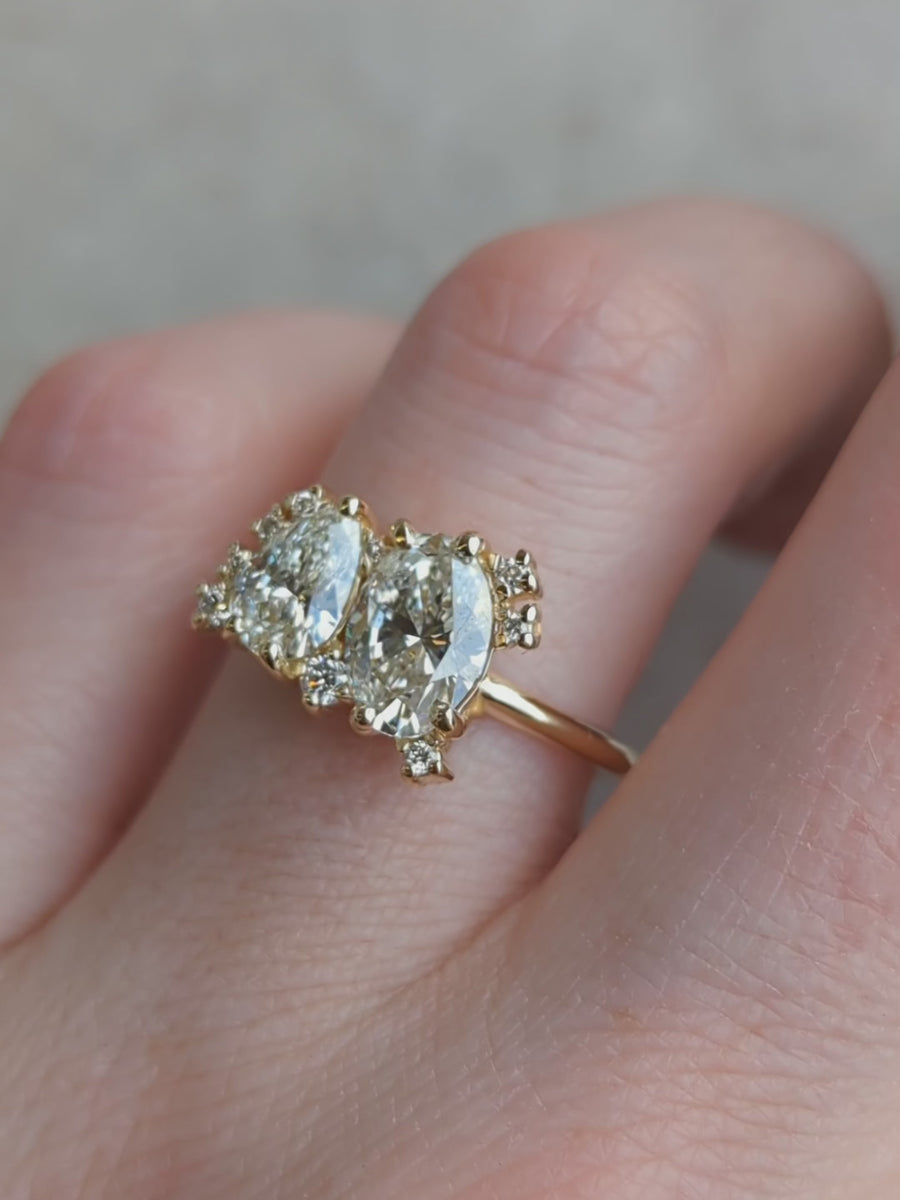 1.87ct Oval & Pear Diamond Ring | One Of A Kind