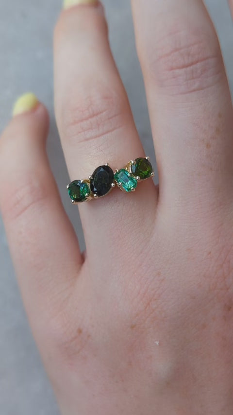 2.14ct Green Cluster Ring | One Of A Kind