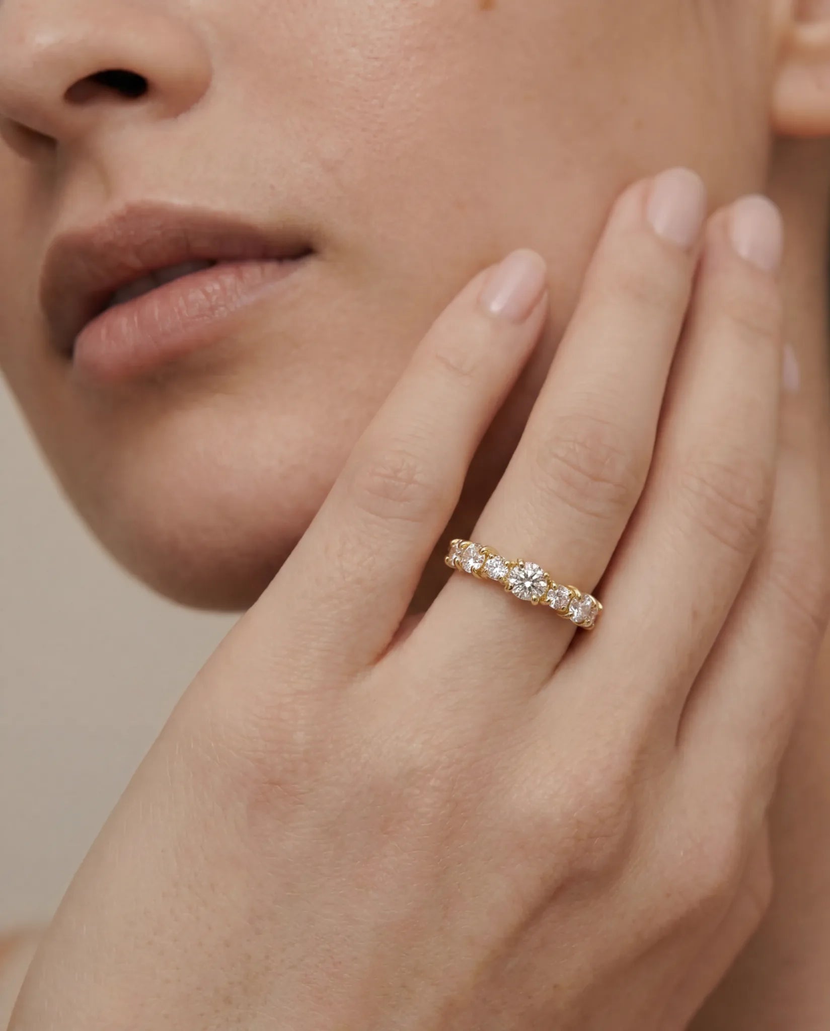 Round Cluster Eternity ring | diamond