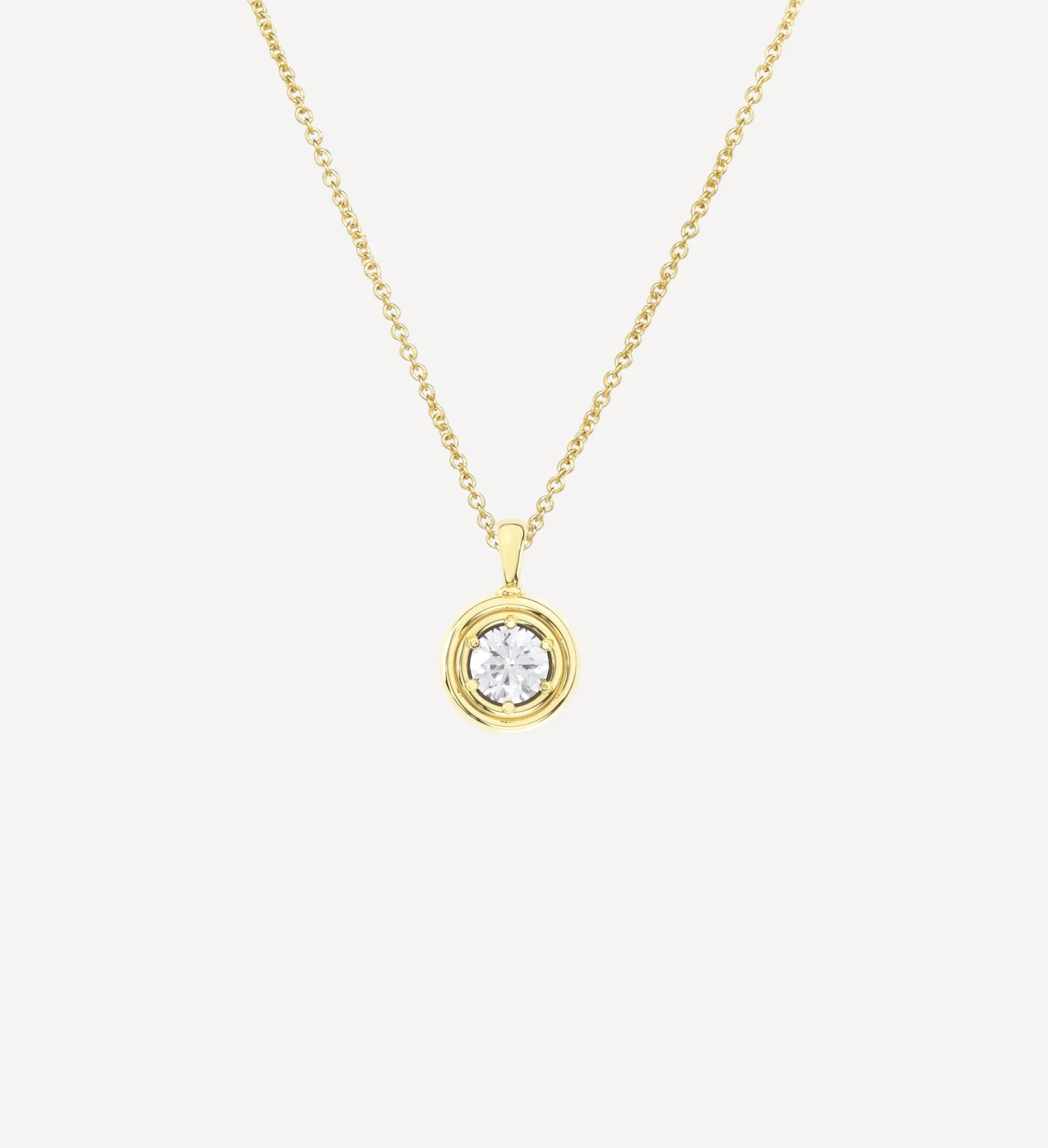 Flow Necklace | Round Diamond