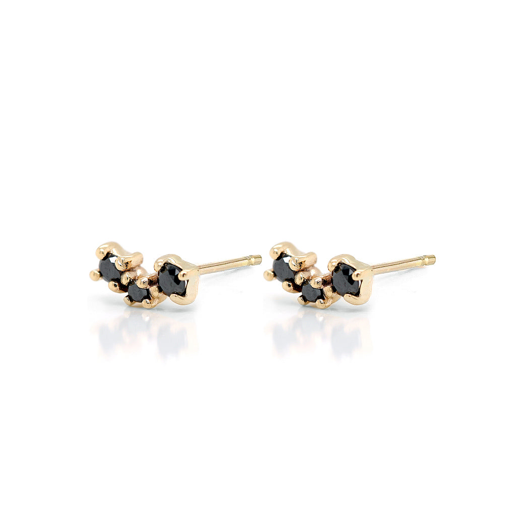 Diamond Cluster studs II | black diamond