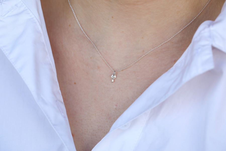Mini Key Necklace | birthstone