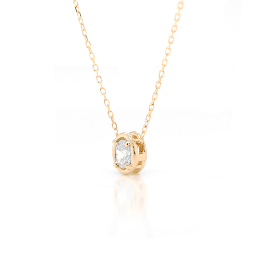 Oval Slider Necklace II | Medium Diamond