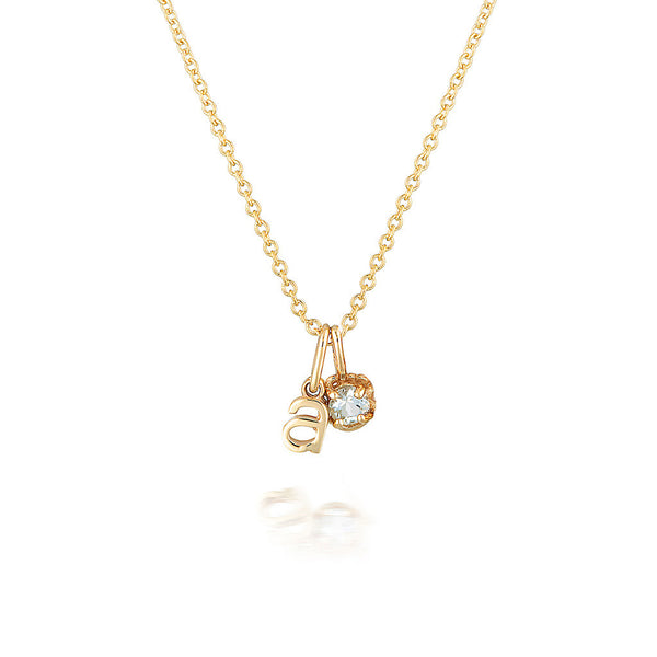 Birthstone Initial Treasure Necklace - The Vintage Pearl