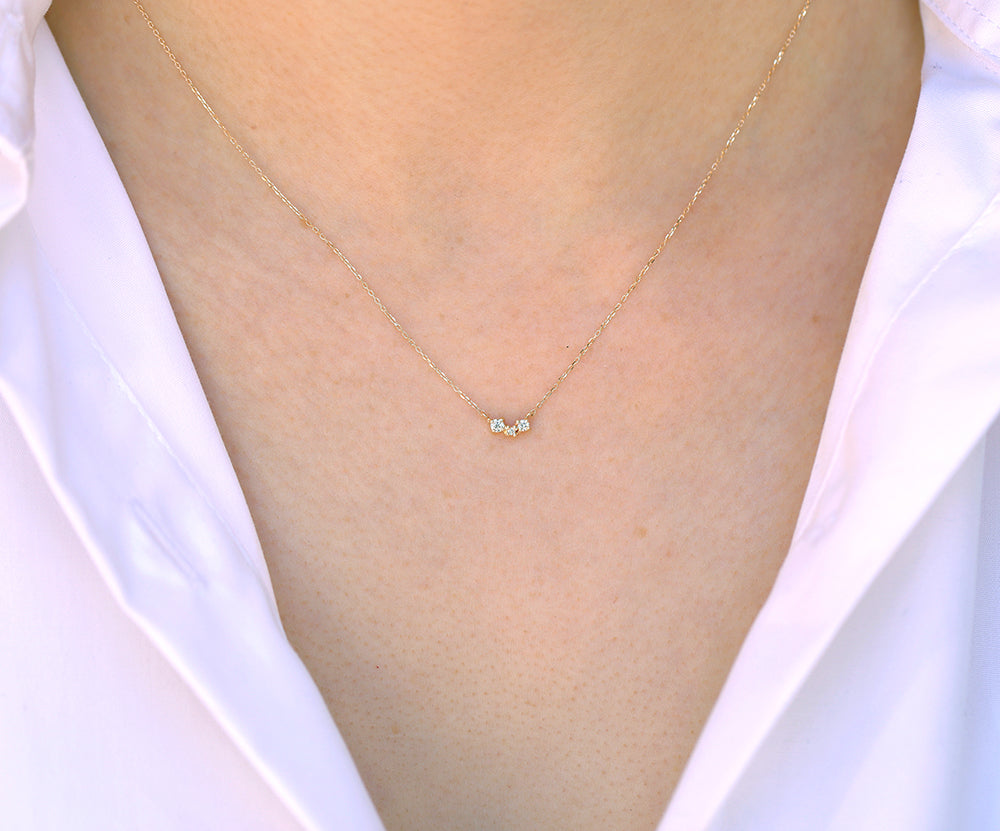 Diamond Cluster Necklace | white diamond