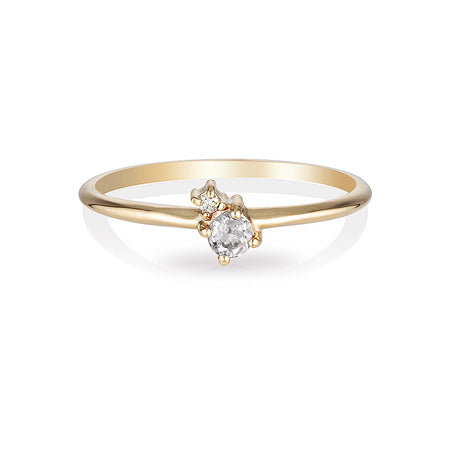White sapphire engagement deals rings yellow gold