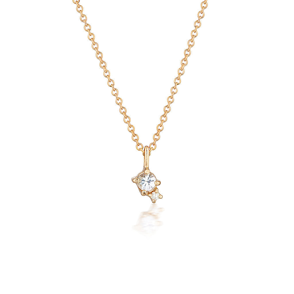 Mischa necklace II | white sapphire & diamond