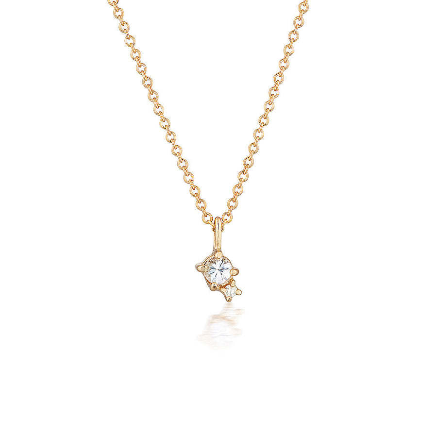 Mischa necklace II | white sapphire & diamond