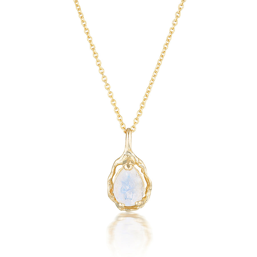Pear Halo necklace II | Moonstone