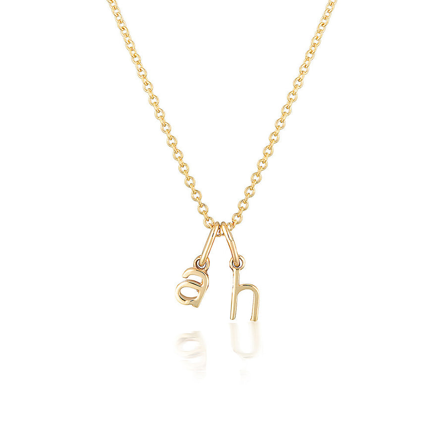 Double Initial Necklace in Yellow Gold Vermeil – Bianca Jones