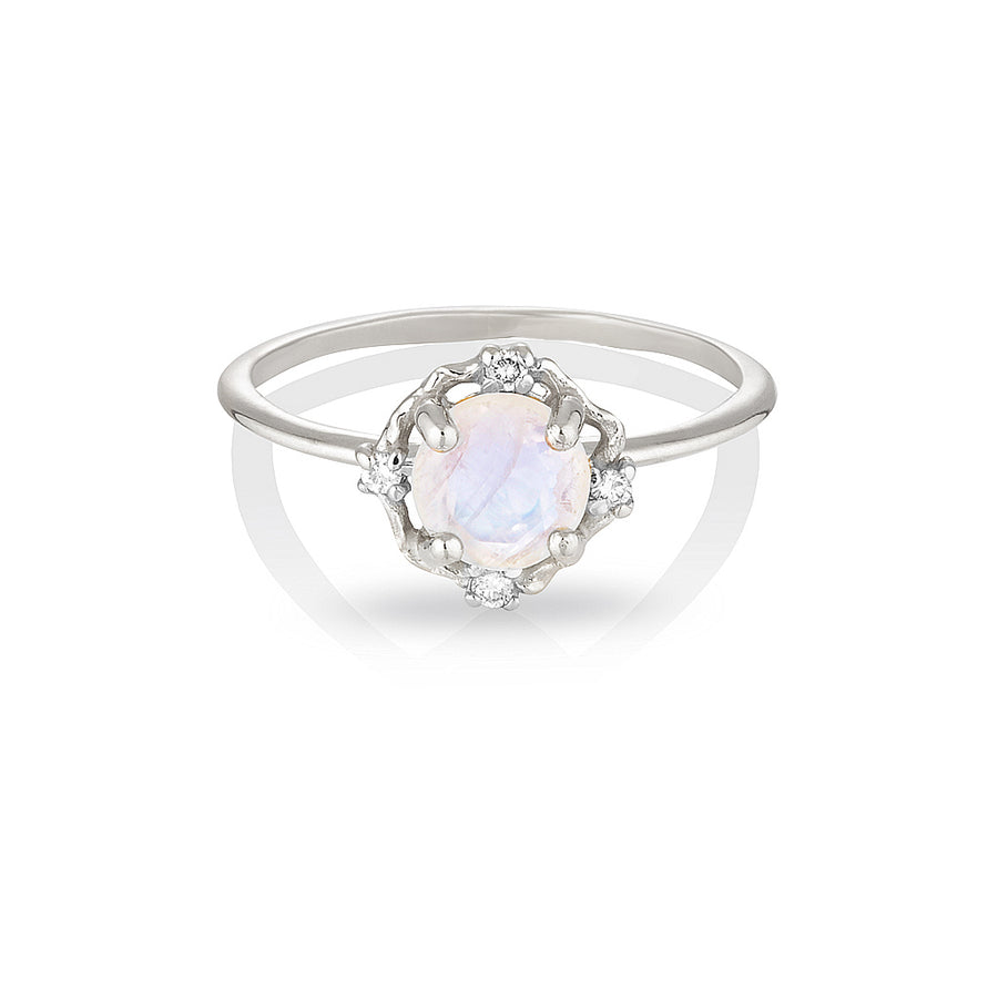 Natural Opal Oval Engagement Ring, Moonstone Engagement Ring | Benati