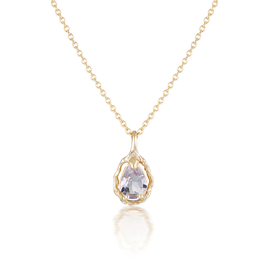 Pear Halo necklace II | Pink Amethyst