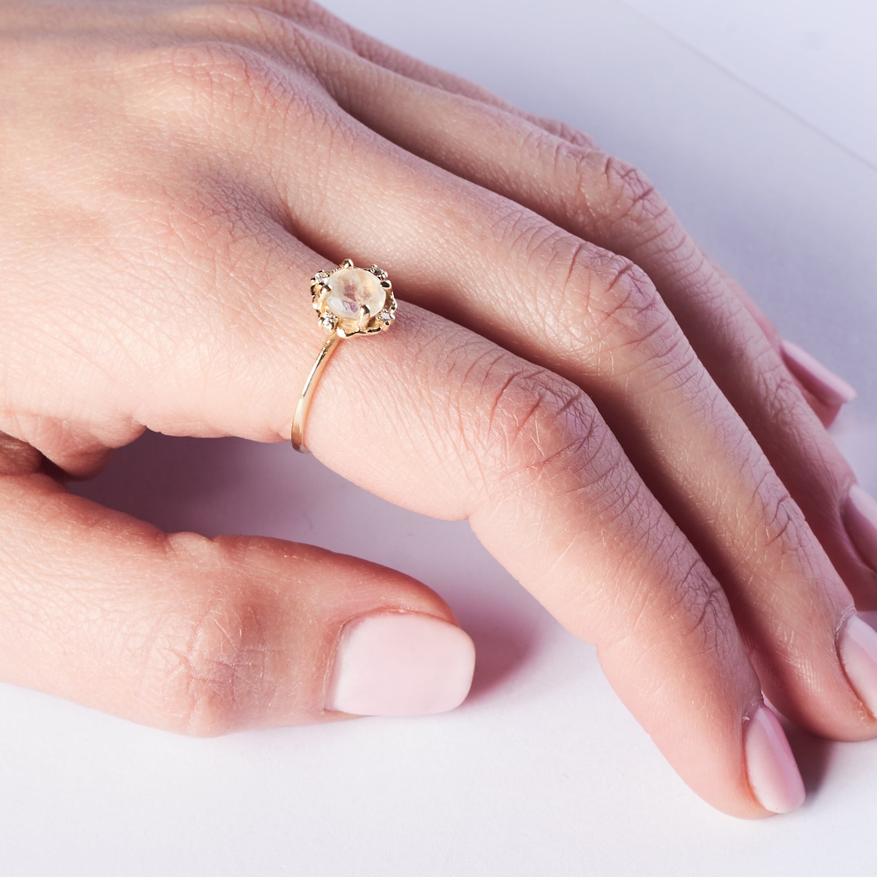 Adria | moonstone & diamonds