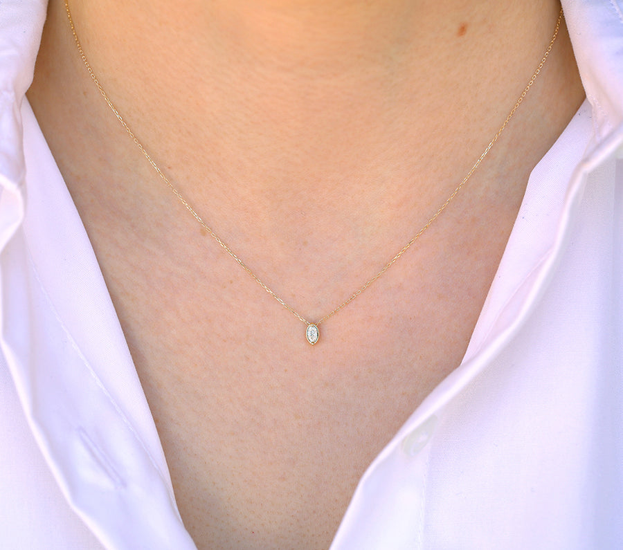 Marquise Slider Necklace II | Small Diamond