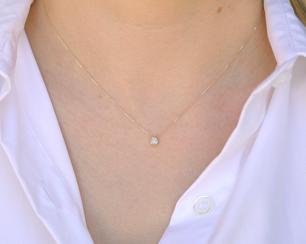 Pear Slider Necklace | Medium Diamond