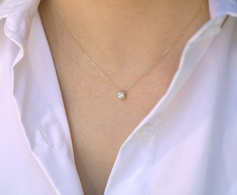 Round Slider Necklace | Large Diamond