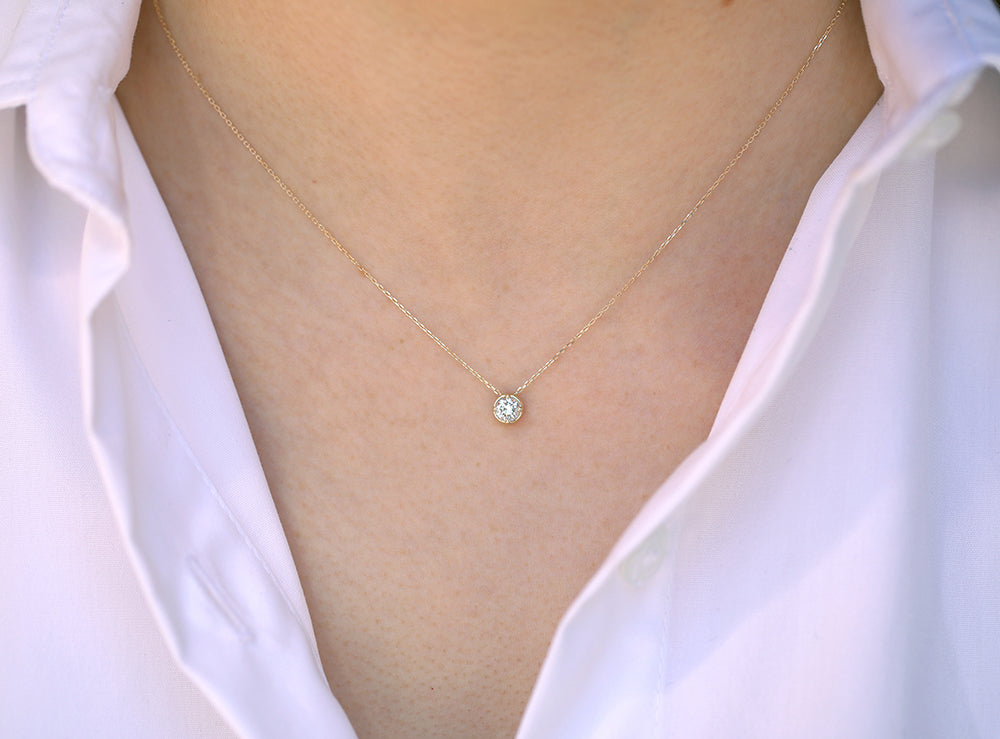 Round Slider Necklace | Large Diamond