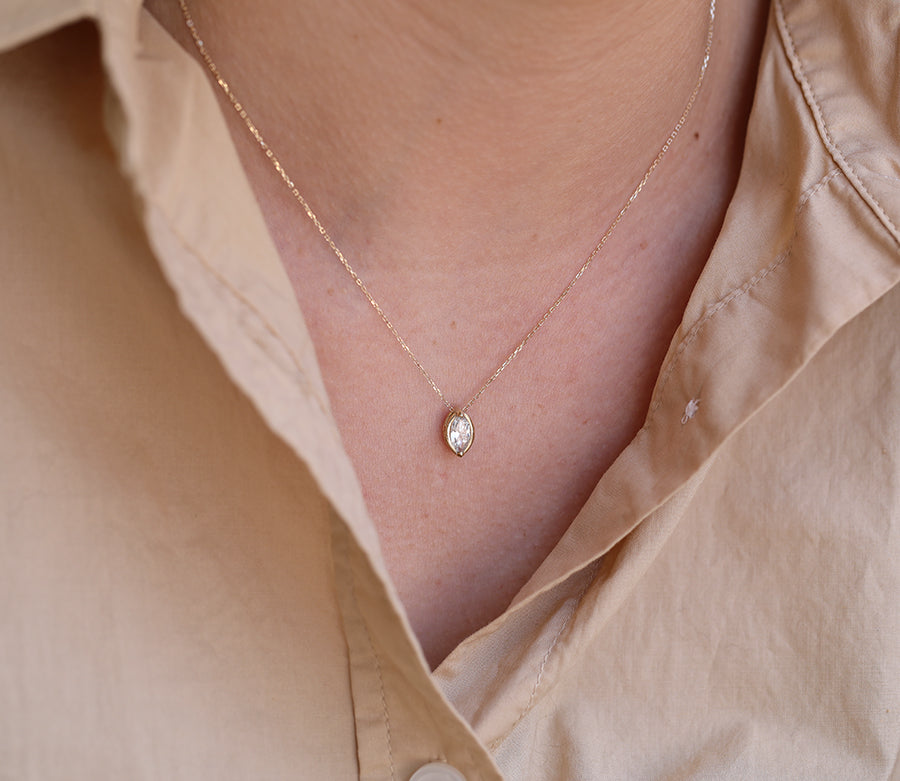 Marquise Slider Necklace | Large Diamond