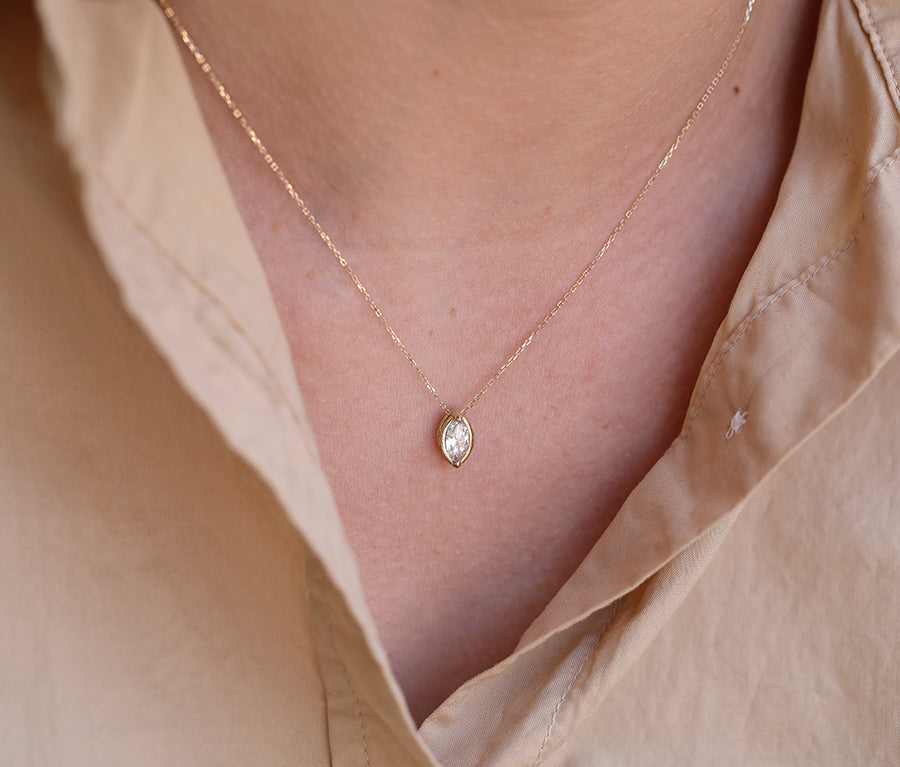 Marquise Slider Necklace | Large Diamond