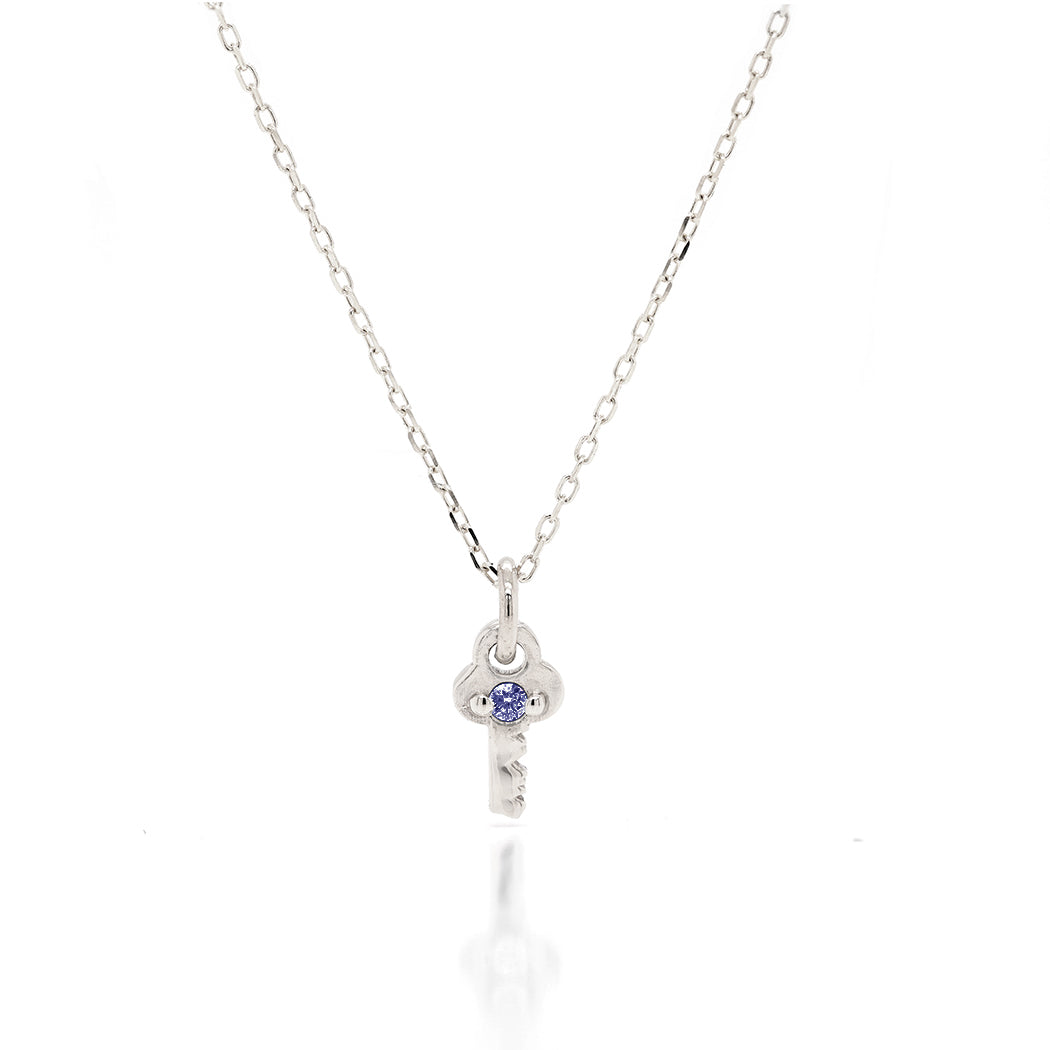 Mini Key Necklace | birthstone